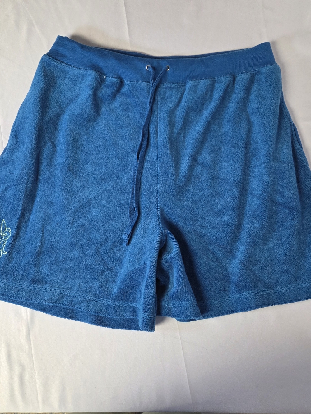 Disney Store Large Blue Terry Athletic Shorts with Drawstring
